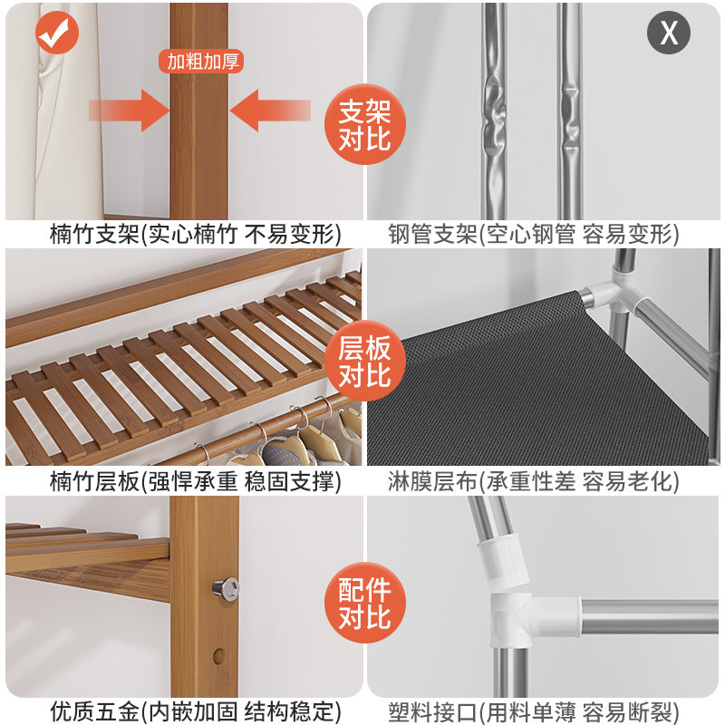 衣架落地晾衣帽挂衣物置物架子家用卧室内床边床头晚上放衣服神器
