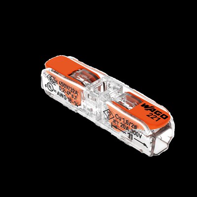 WAGO万可直通式221-2411整盒60只对接线端子电线快速接头连接器