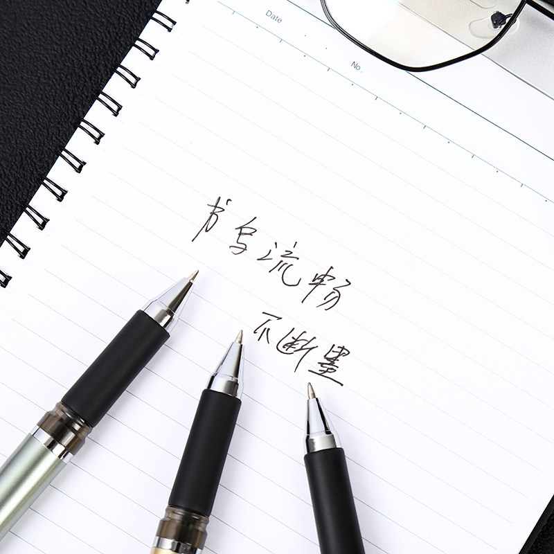 广告笔定做喷漆彩色商务中性笔金属笔夹高档签字笔中性笔定制logo