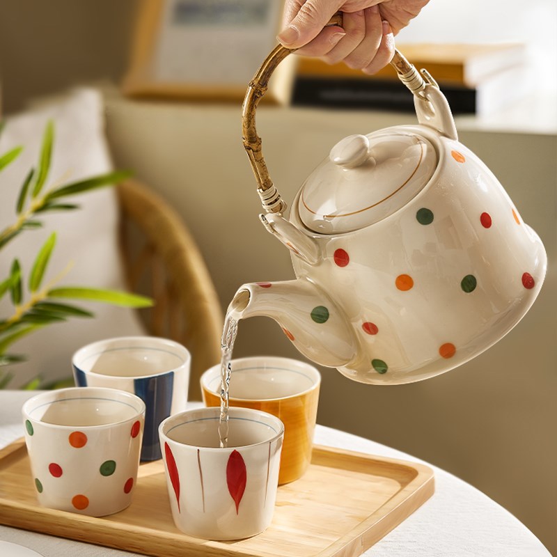 墨色春日宴陶瓷泡茶壶套装家用2024新款杯具水壶乔迁礼物杯子茶具