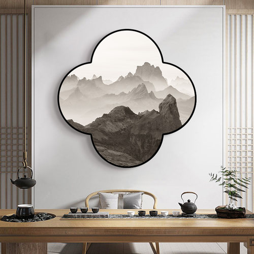 中式装饰画禅意山水壁画餐厅包间挂画玄关客厅民宿床头茶室背景墙