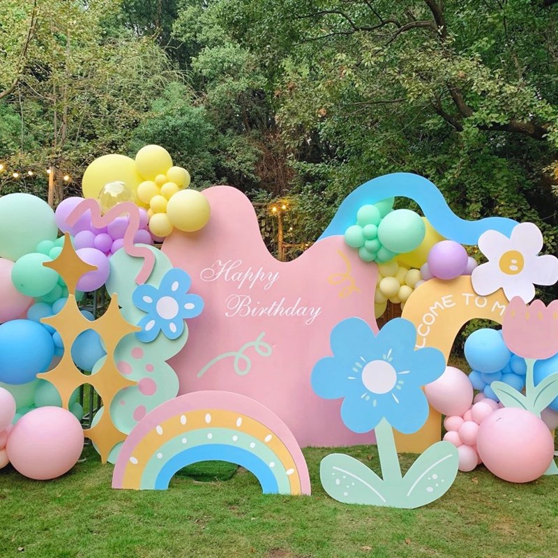 卡通可爱迎宾牌宝宝宴生日游园会活动装饰幼儿园开学儿童花朵布置