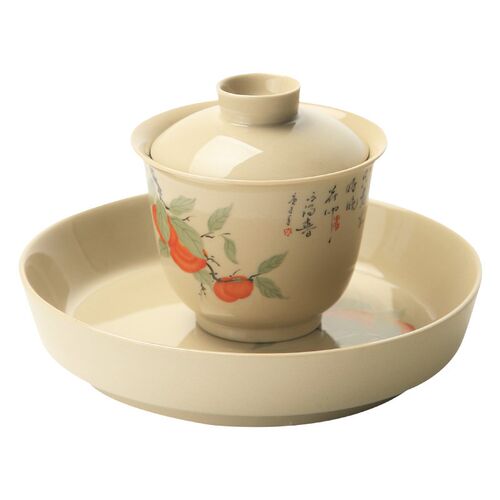 拾器草木灰三才盖碗大号功夫茶具单个茶碗家用陶瓷茶杯泡茶碗套装