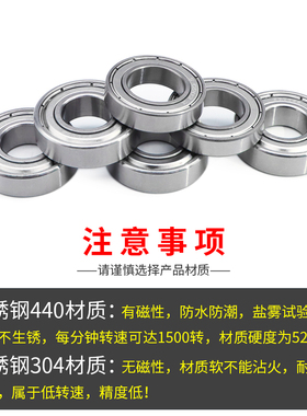 不锈钢轴承SS608 6000 6001 6002 6003 6004 6005 6006ZZ防水轴承