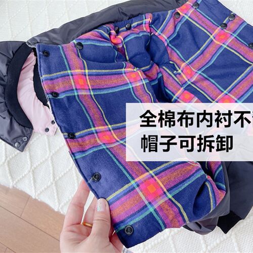 潮查利家狗狗冬装加厚保暖棉大衣泰迪比熊中小型犬猫咪包肚羽绒服