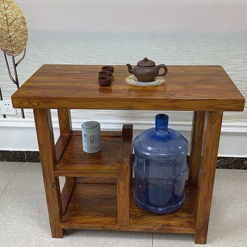 茶水柜实木客厅边几新中式餐边柜简约小茶桌家用老榆木烧水柜