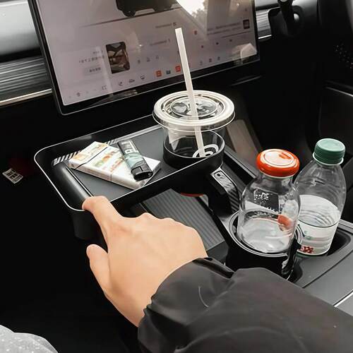 【不占水杯槽】汽车载折叠小桌板副驾托盘水杯支架折叠置物架新款