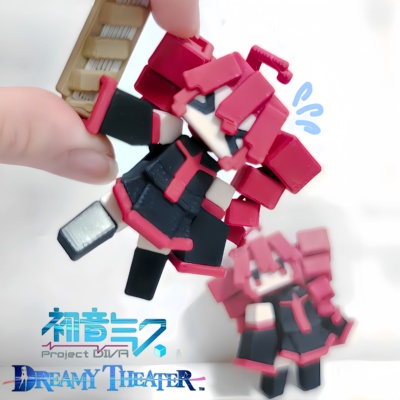 重音teto手办像素风铰链玩偶摆件
