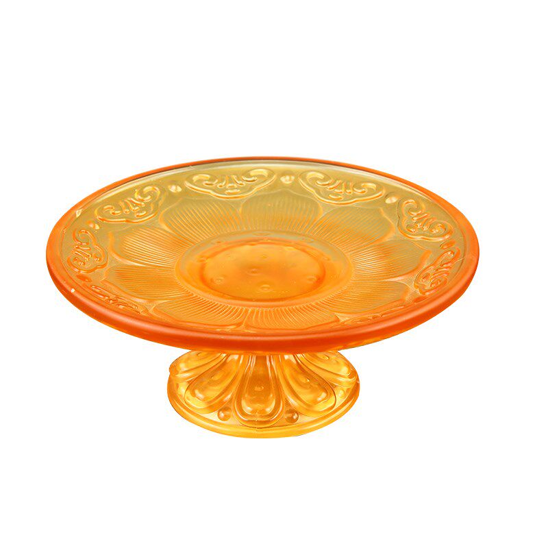 琉璃莲花供盘供奉佛前观音菩萨水果碟贡品供果果盘家用摆件