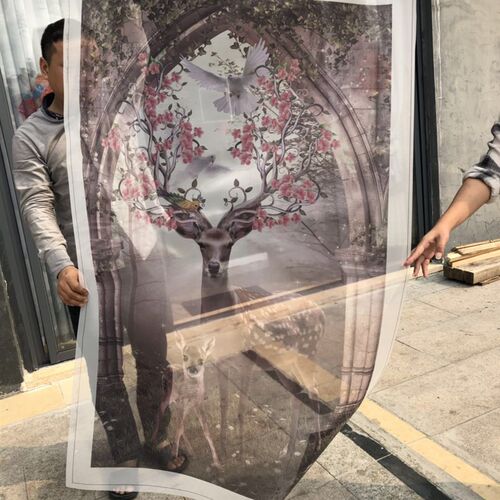 定制超大幅宽不虚边双面半透明纱布画画心芯屏风软帘隔断圆框画用