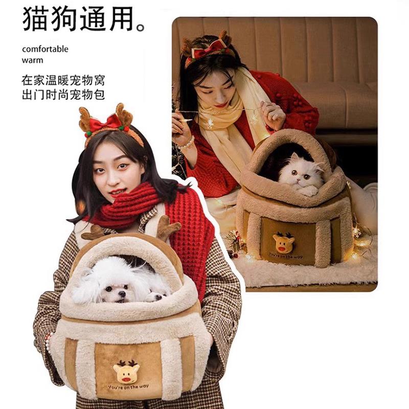 猫包外出便携冬天保暖冬季猫咪用品胸前双肩书包狗狗包包抱猫神器