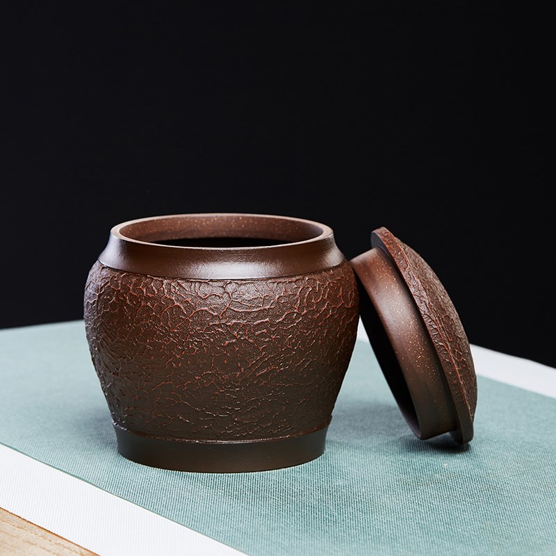 紫砂茶叶罐茶罐储茶罐粗陶密封罐一斤装茶具家用陶瓷普洱茶收纳盒