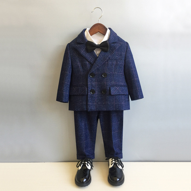 儿童西装男童礼服套装花童男宝周岁生日小西服男英伦主持人小西装