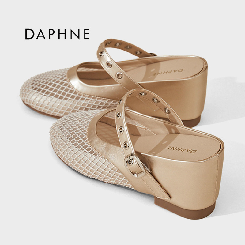 Daphne/达芙妮网面透气包头半拖图片