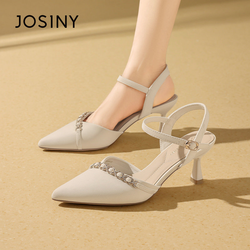 卓诗尼2026春夏新款高跟鞋粗跟包头凉鞋女中跟气质百搭配裙子单鞋