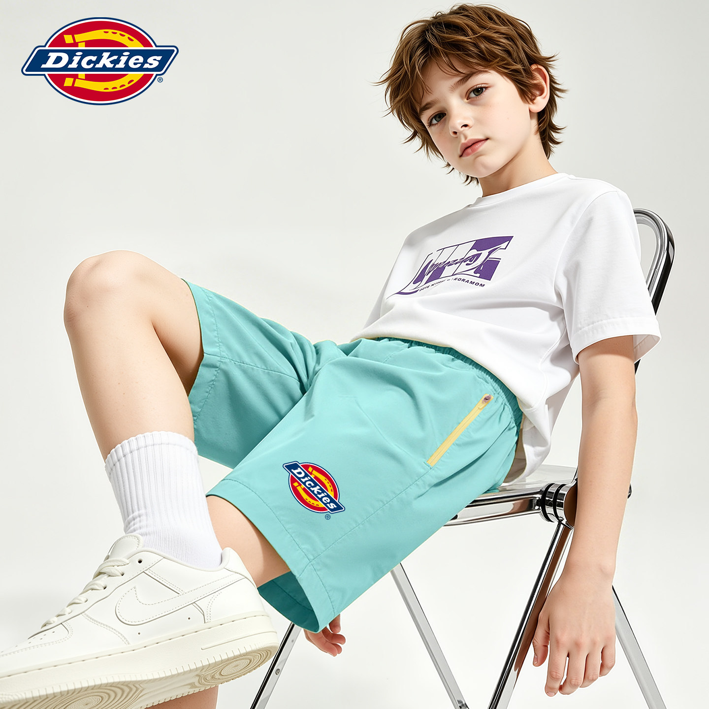 Dickies男童夏季运动短裤2026新款时尚男孩夏装宽松薄款儿童裤子