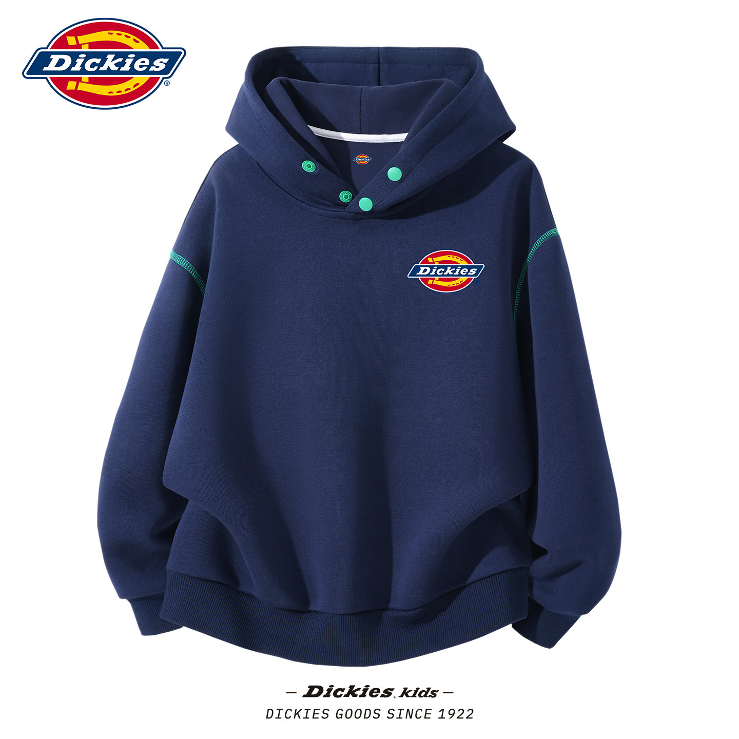 Dickies男童连帽卫衣春秋款2026新款儿童休闲上衣宽松中大童秋装