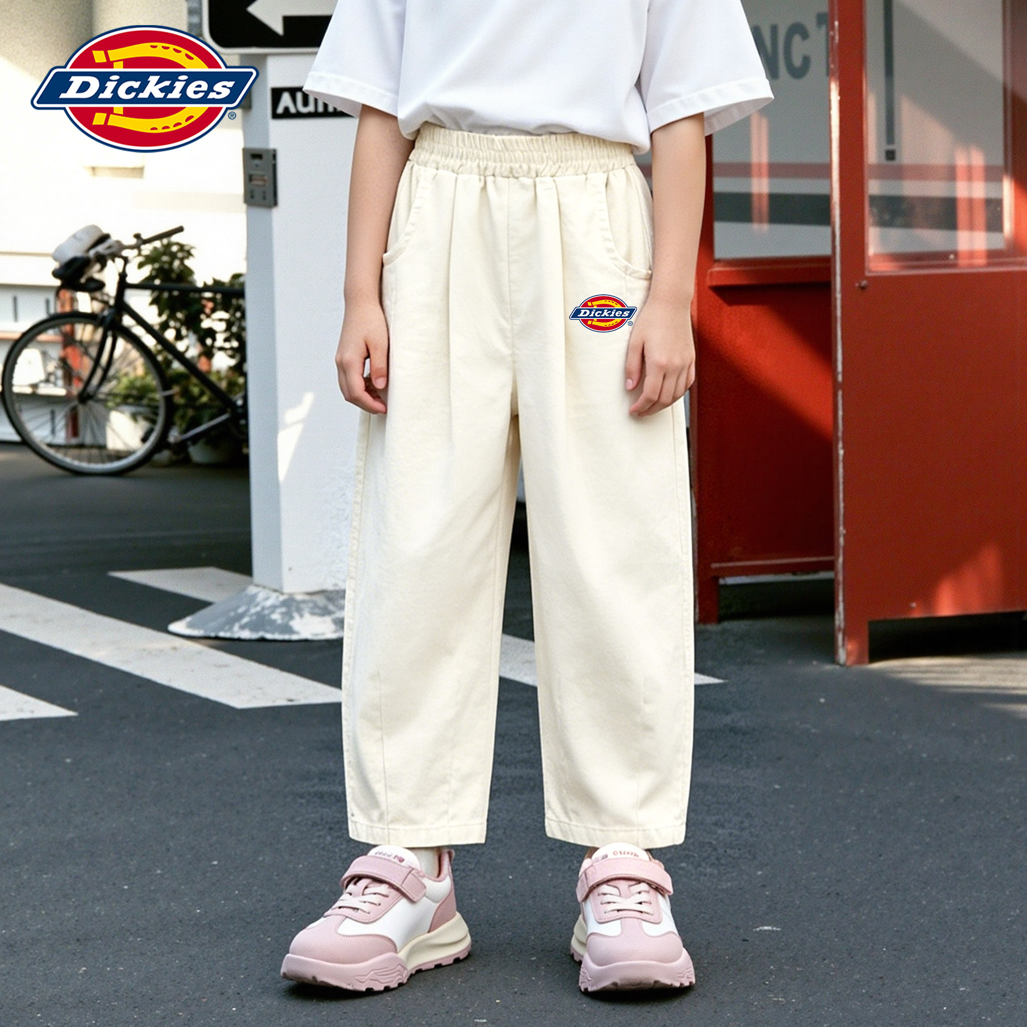Dickies女童奶芙裤夏季2026新款女大童夏天薄款长裤儿童夏装裤子图片