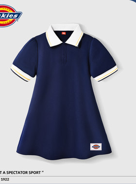 Dickies女童夏季连衣裙2026新款童装夏装小女孩衣服潮牌儿童裙子