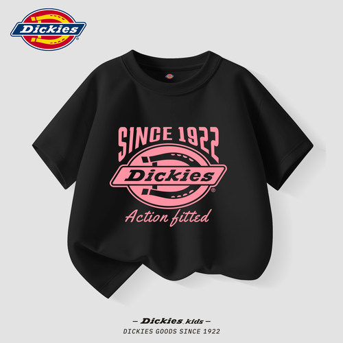 Dickies女童纯棉短袖2026新款夏季儿童时尚t恤上衣薄款女大童半袖
