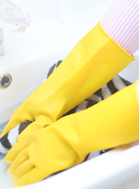 1双包邮 舒卉牌牛筋乳胶手套加厚橡胶家务厨房洗碗防水洗碗塑胶皮