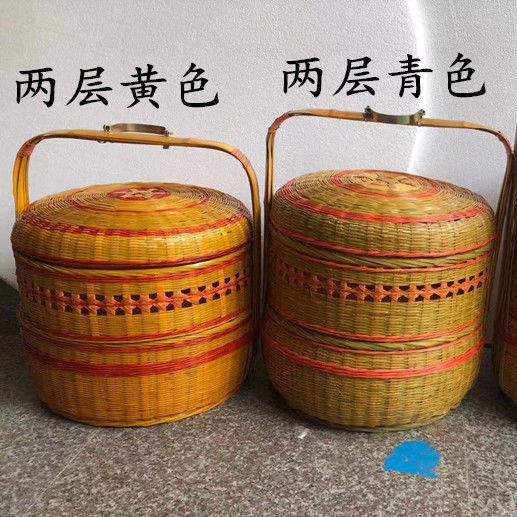 喜事竹篮子拜拜农村竹编篮子送餐篮子婚嫁喜庆篮子手提礼品篮子