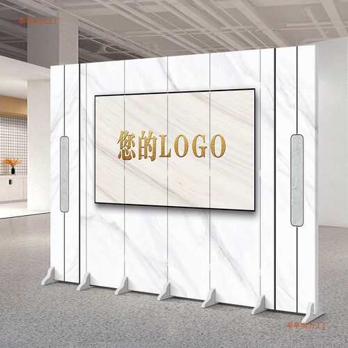定作公司LOGO屏风隔断办公客厅酒店会议室遮挡简约现代折叠移动墙