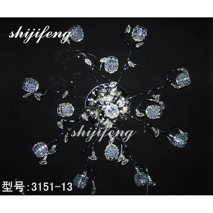 ceiling lamp枝型田园咖啡厅服装店灯餐厅客厅卧室铁艺水晶吸顶灯