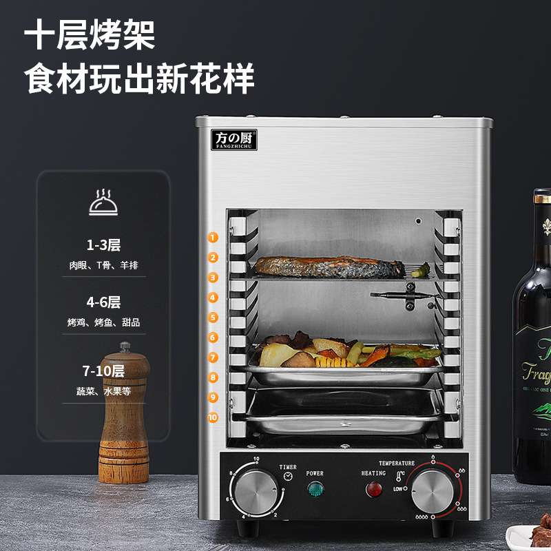 不锈钢烤肉炉高温牛排炉商用电烤炉烤牛排机面火炉全自动煎牛扒机