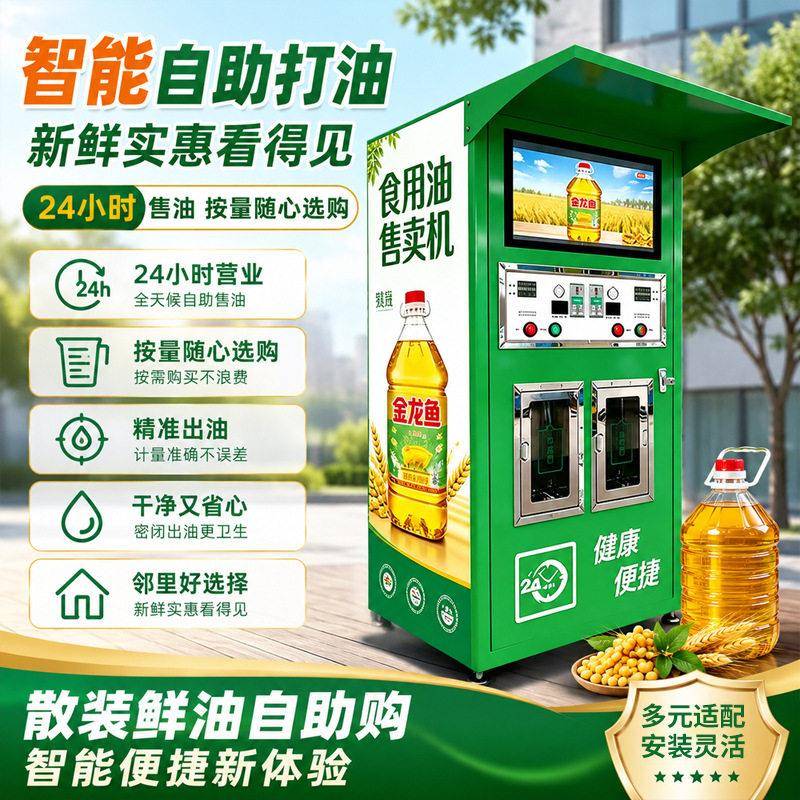 食用油售卖机大豆油菜籽油自助销售油散装恒温储油门店自动售货机