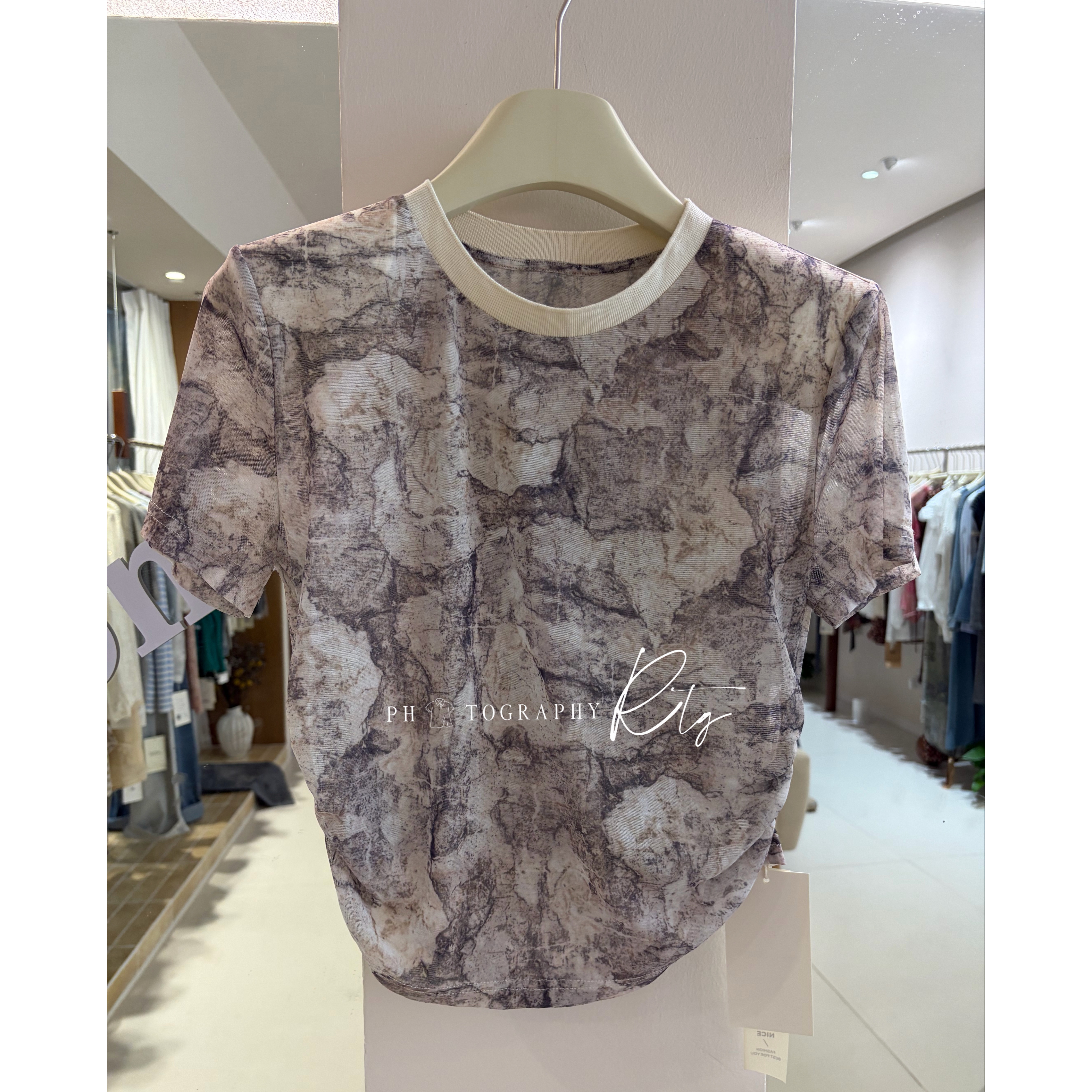 Rtg Clothing 新款小众设计师款原单正品柔软网纱短款短袖T恤