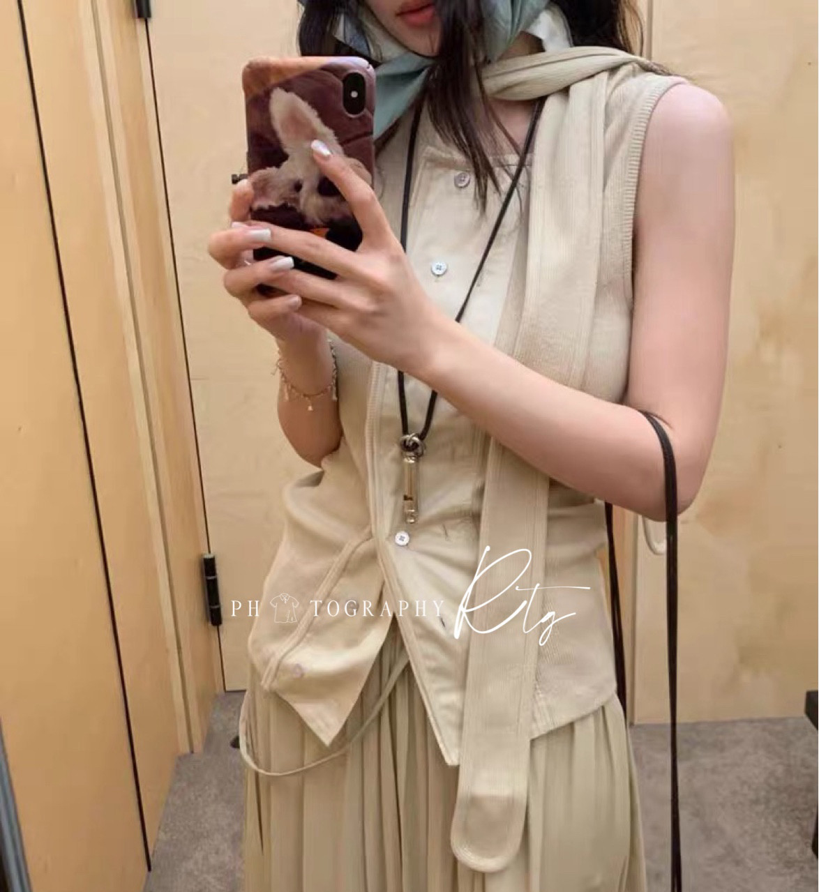 Rtg Clothing新款设计师小众潮品百搭无袖背心针织马甲短袖上衣女