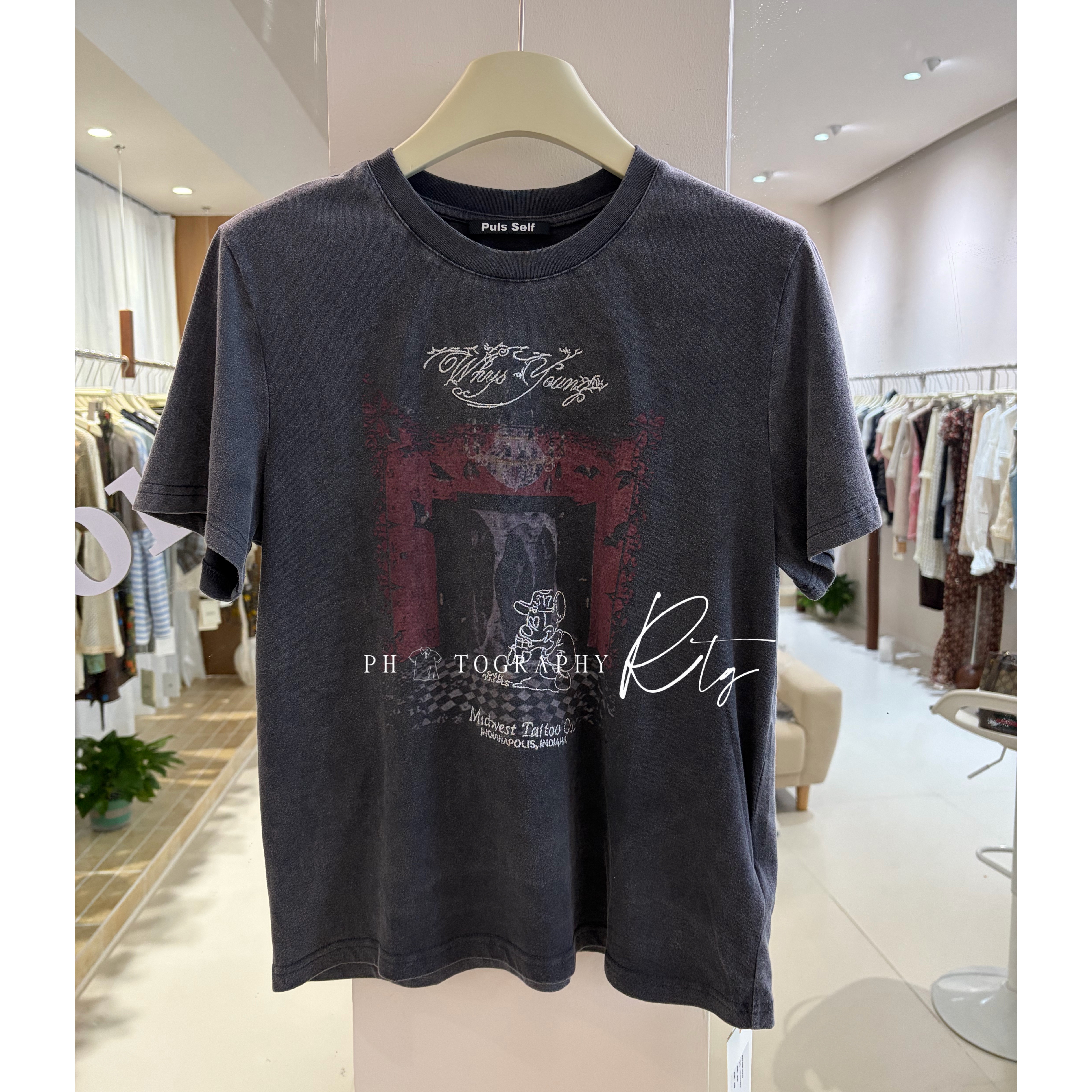 Rtg Clothing新款小众潮牌原单百搭休闲银线刺绣印花T恤
