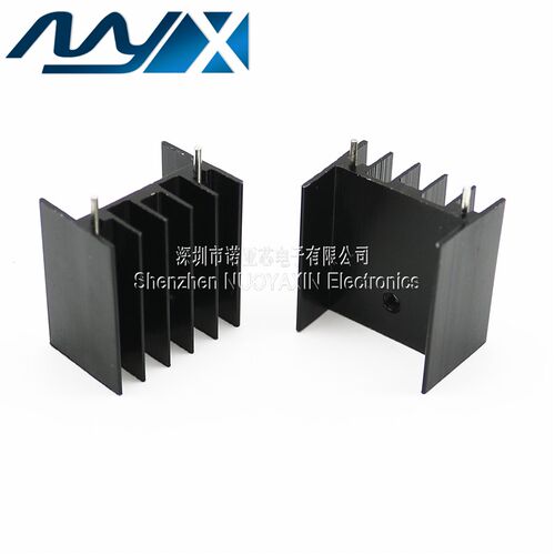 YB25 双针黑色 25*23*16mm铝散热片 三极管/可控硅 TO-220 脚距18