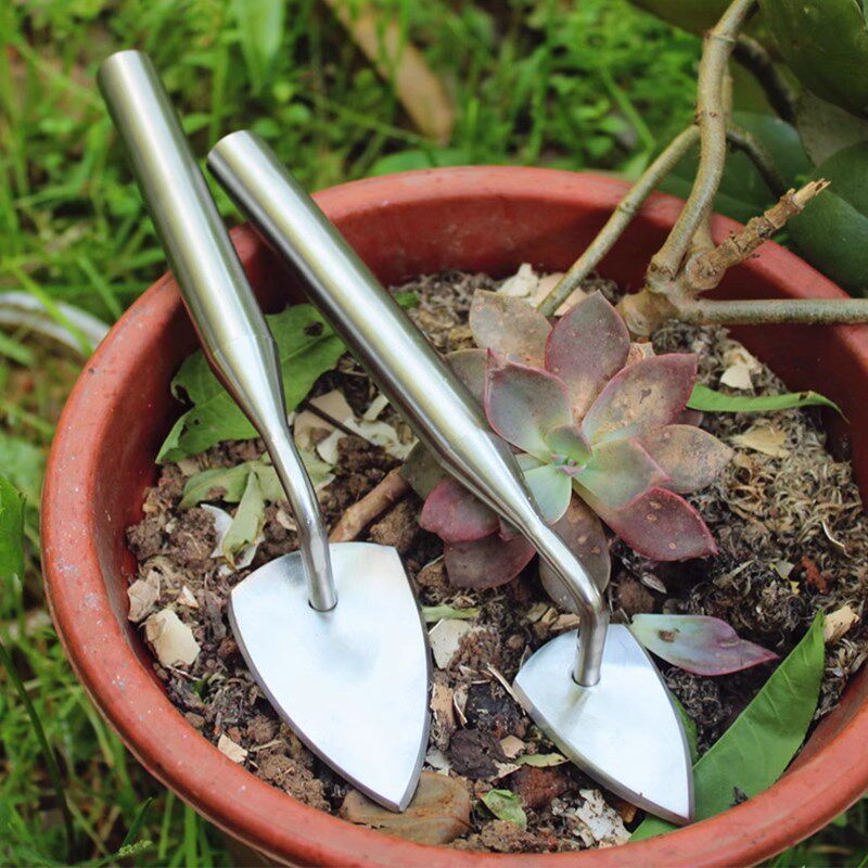 不锈钢种花种菜园艺工具家用盆栽压土器种植铲压盆器多肉铲培土