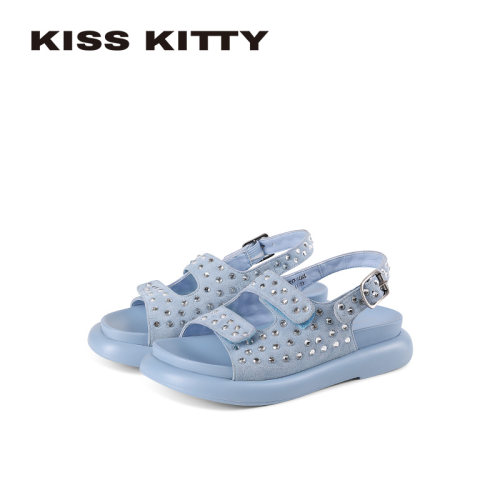 KISSKITTY水钻厚底增高凉鞋女