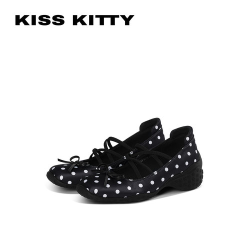 KISSKITTY增高波点玛丽珍鞋