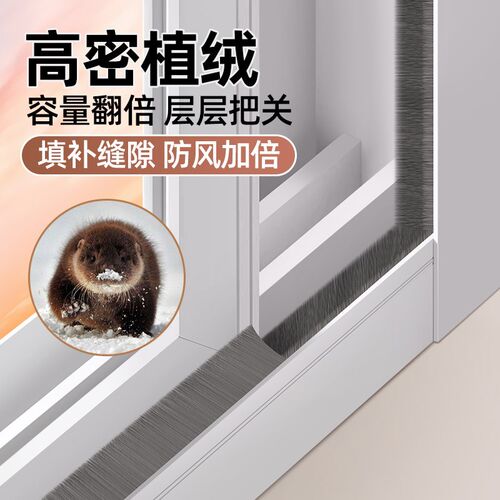 推拉窗密封毛条铝合金纱窗户玻璃门框缝隙封边防漏风冬季挡风神器
