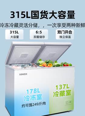 星星冰柜家用冰箱商用大容量冷藏冷冻两用小型双温冷冻柜
