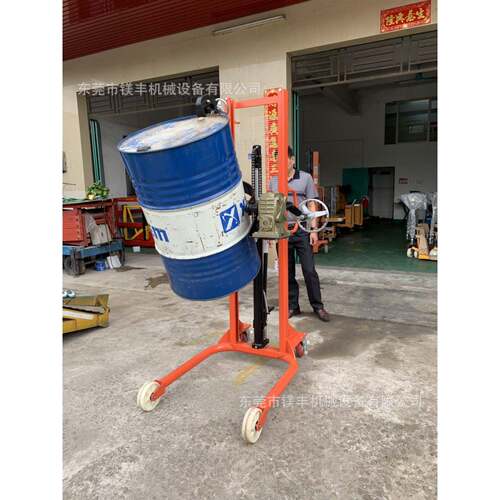 城油桶倒料叉车黄埔翻桶器广州手动液压油桶堆翻转车