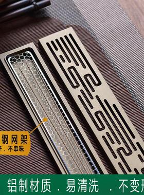 线香盒家用铝制卧香宽炉檀香插加沉香香盒XIB薰炉香网架底座香托