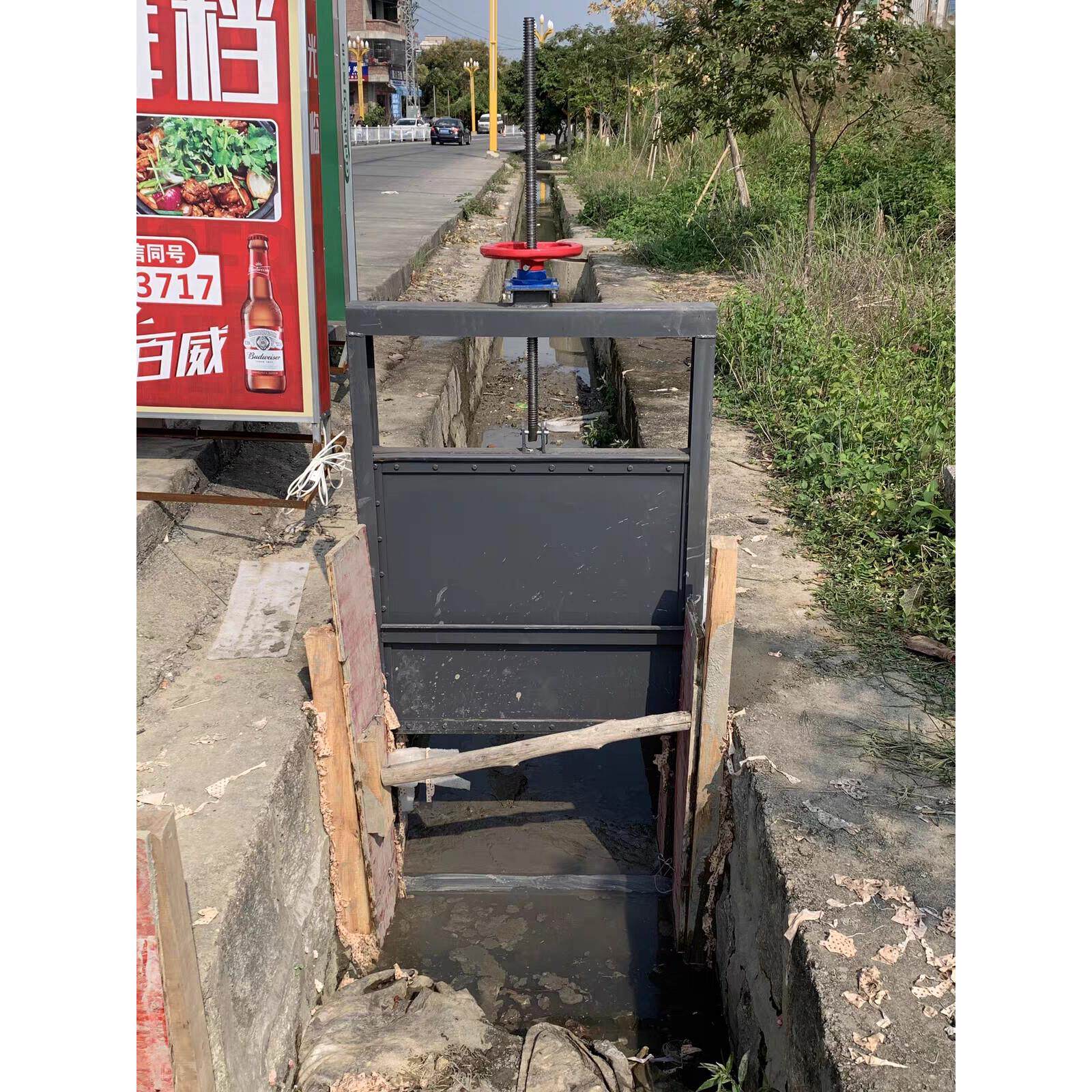钢制闸水门机闸一体两件0.2mx0.2式铸铁闸渠道道河库手动门液压电