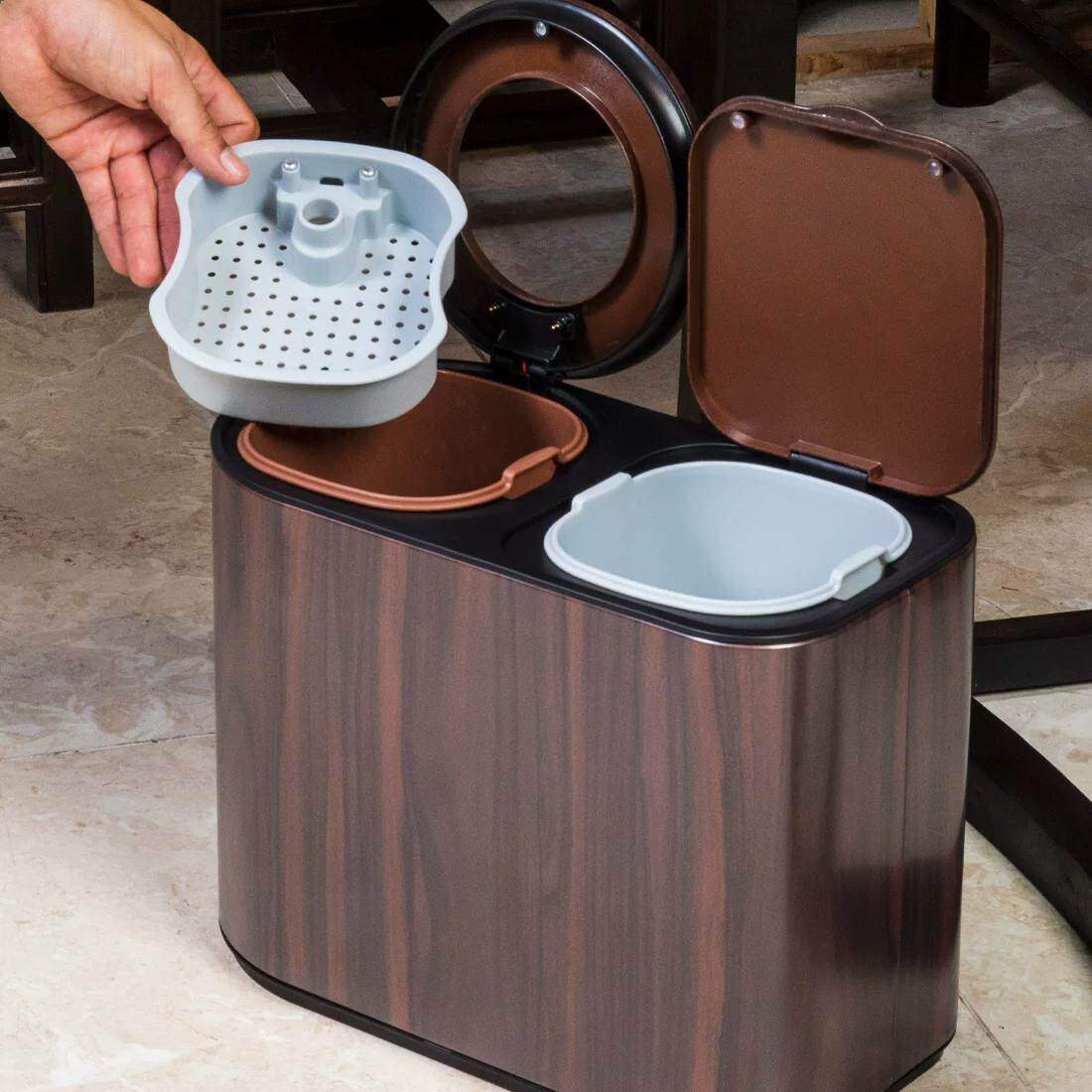 干湿分离水满提示茶桌茶台用档智语音能茶水桶废464565专水桶茶渣