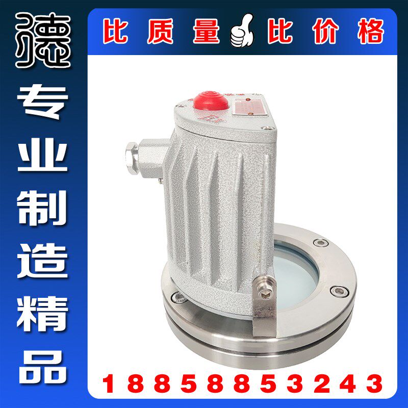 304SS不锈钢材质防爆法兰视镜 220/24V带线防爆LED灯防爆型视镜