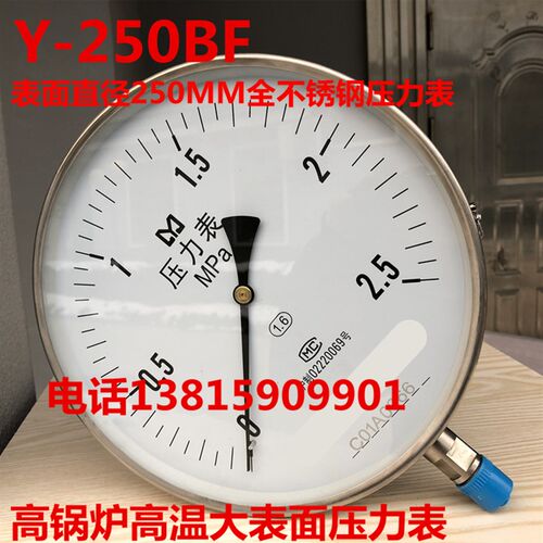 蒸汽锅炉用耐高温不锈钢压力表Y-250BF y200bf YN250BF耐震耐腐蚀