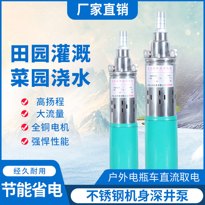 电动电瓶车直流潜水泵12V48V60V72深井泵高杨程大流量农用抽水泵