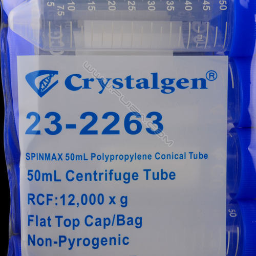 CG螺口尖底塑料离心管50ml锥底灭菌ep管25支/包23-2263Crystalgen
