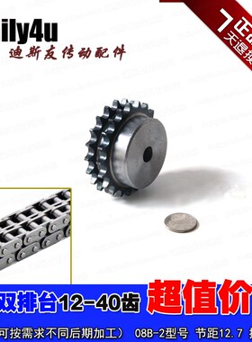 06B-2/3分双排12/13/1415/16/17/18/19齿台链轮/搭配双排链条用