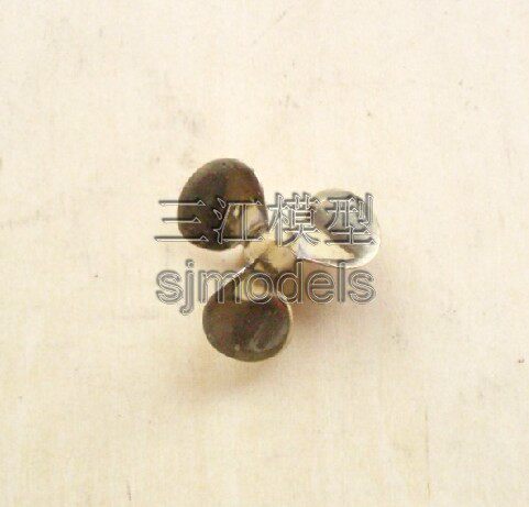 手工铜制金属24mm25mm三叶螺旋桨遥控仿真船模型配件螺旋桨