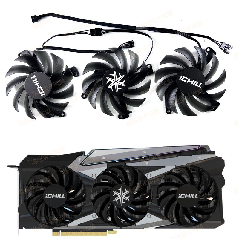 全新映众RTX3080 3080ti 3090 iCHILL X3冰龙显卡通用款散热风扇